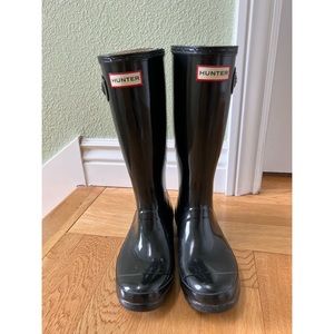 Big Kids Tall Black Hunter Rain Boots